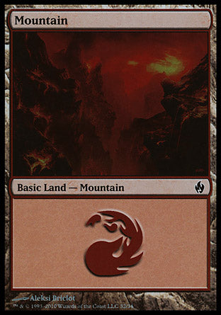 Mountain (32) (Premium Deck Series: Fire and Lightning) Heavy Play Foil