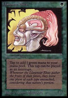 Llanowar Elves (Alpha) Light Play