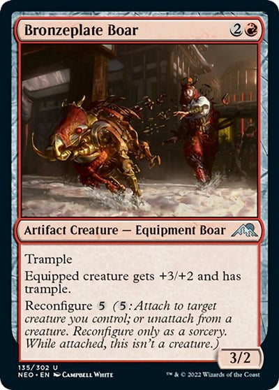 Bronzeplate Boar (Kamigawa: Neon Dynasty) Near Mint Foil