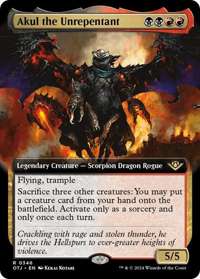 Akul the Unrepentant (Extended Art) (Outlaws of Thunder Junction) Light Play Foil