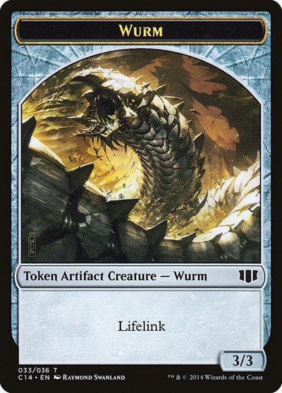 Wurm (Lifelink) / Goat Double-sided Token (Commander 2014) Light Play