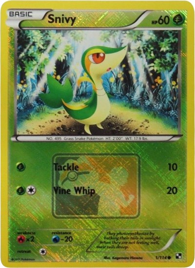 Snivy - 1/114 (League Promo) (League and Championship) Light Play Reverse Holofoil