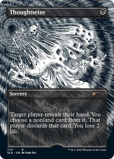 Thoughtseize (Borderless) (Secret Lair) Light Play