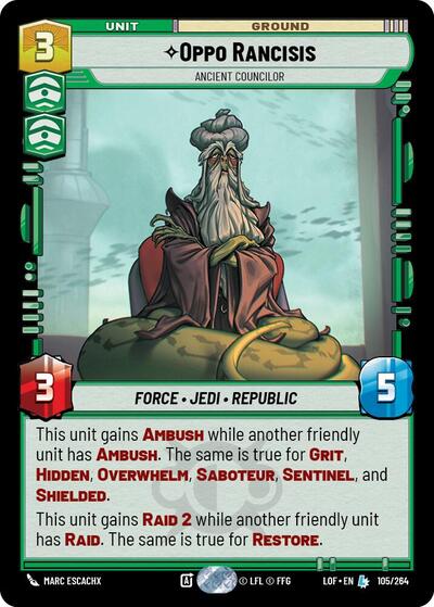 Oppo Rancisis Ancient Councilor (Legends of the Force) Near Mint