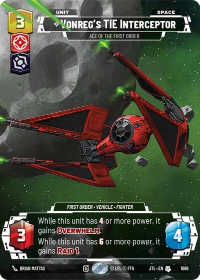 Vonreg's TIE Interceptor Ace of the First Order (Prestige Foil) (Jump to Lightspeed) Near Mint Foil
