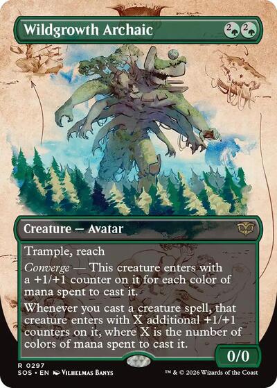 Wildgrowth Archaic (Borderless) (Secrets of Strixhaven) Light Play Foil