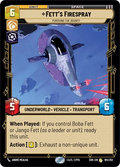 Fett's Firespray Pursuing the Bounty (Spark of Rebellion) Near Mint Foil