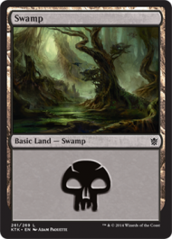 Swamp (261) (Khans of Tarkir) Light Play Foil