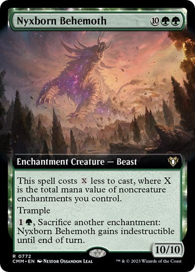 Nyxborn Behemoth (Extended Art) (Commander Masters) Light Play