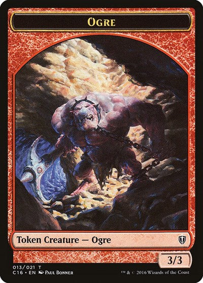 Ogre / Bird (Blue) Double-sided Token (Commander 2016) Light Play