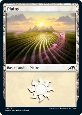 Plains (283) (Kamigawa: Neon Dynasty) Medium Play Foil