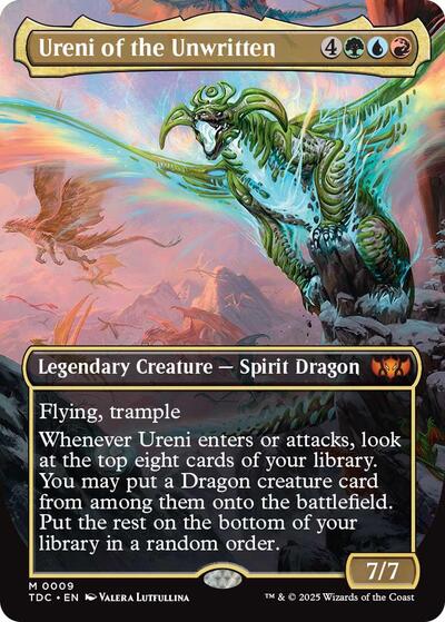 Ureni of the Unwritten (Borderless) (Commander: Tarkir: Dragonstorm) Light Play Foil
