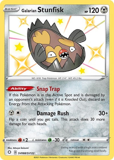 Galarian Stunfisk (Shining Fates: Shiny Vault) Near Mint Holofoil