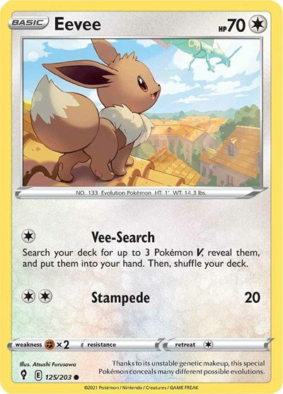 Eevee (SWSH07: Evolving Skies) Light Play Reverse Holofoil