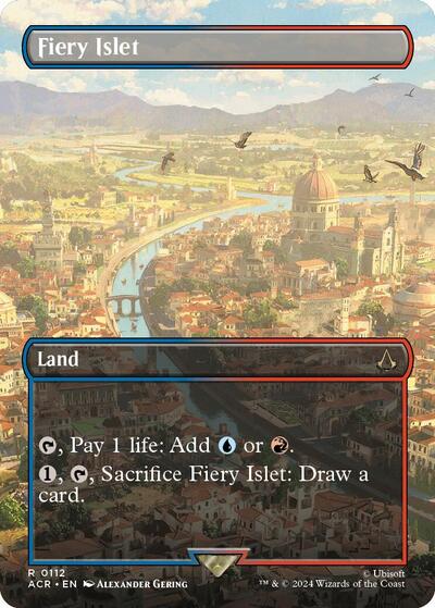 Fiery Islet (Borderless) (Universes Beyond: Assassin's Creed) Light Play Foil