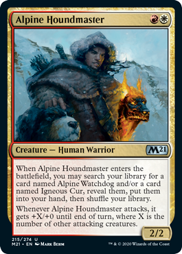 Alpine Houndmaster (Magic 2021 Core Set) Light Play