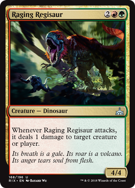Raging Regisaur (Rivals of Ixalan) Light Play Foil