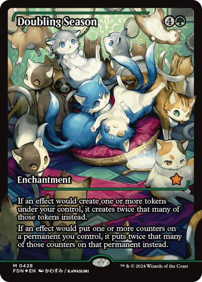 Doubling Season (Showcase) (Foundations) Light Play Foil Japanese