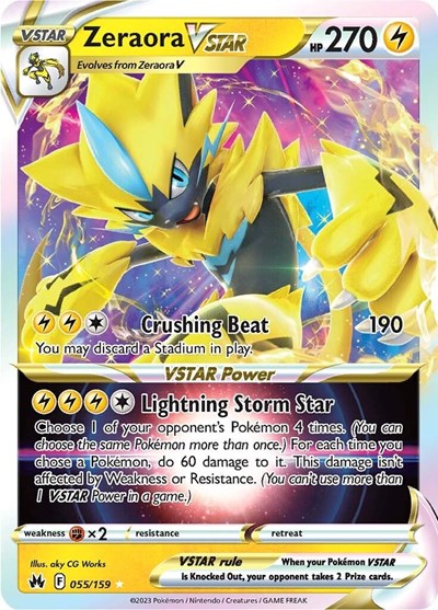 Zeraora VSTAR (Crown Zenith) Light Play Holofoil