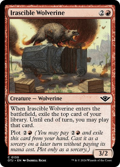Irascible Wolverine (Outlaws of Thunder Junction) Light Play Foil