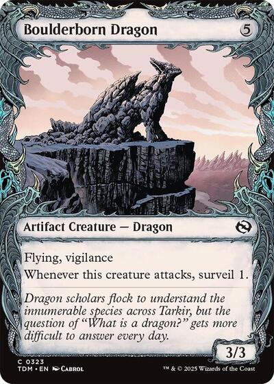 Boulderborn Dragon (Showcase) (Tarkir: Dragonstorm) Light Play