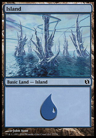 Island (077) (Duel Decks: Elspeth vs Tezzeret) Light Play