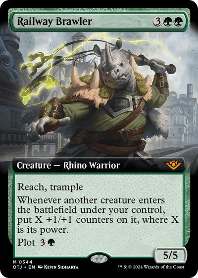 Railway Brawler (Extended Art) (Outlaws of Thunder Junction) Light Play Foil