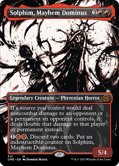 Solphim, Mayhem Dominus (Borderless) (Phyrexia: All Will Be One) Near Mint Foil
