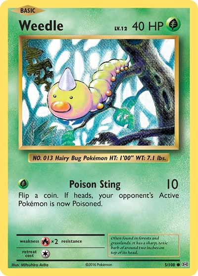 Weedle (XY - Evolutions) Light Play Reverse Holofoil