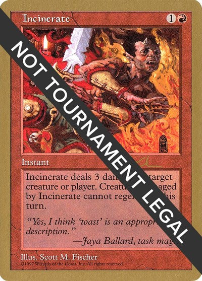 Incinerate - 1997 Paul McCabe (5ED) (World Championship Decks) Medium Play