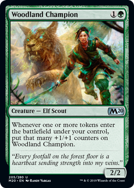 Woodland Champion (Magic 2020 Core Set) Light Play Foil