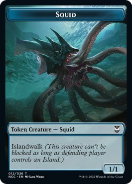 Squid / Treasure (013) Double-sided Token (Commander: Streets of New Capenna) Near Mint