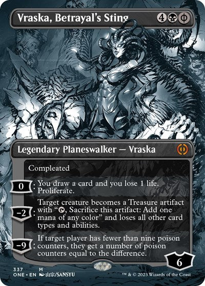 Vraska, Betrayal's Sting (Borderless) (Phyrexia: All Will Be One) Light Play Foil