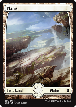 Plains (251) (Full Art) (Battle for Zendikar) Heavy Play Foil