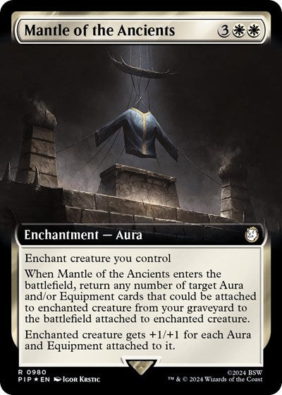 Mantle of the Ancients (Extended Art) (Surge Foil) (Universes Beyond: Fallout) Light Play Foil