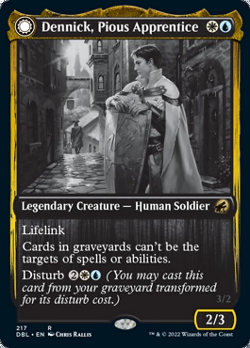 Dennick, Pious Apprentice / Dennick, Pious Apparition (Innistrad: Double Feature) Light Play
