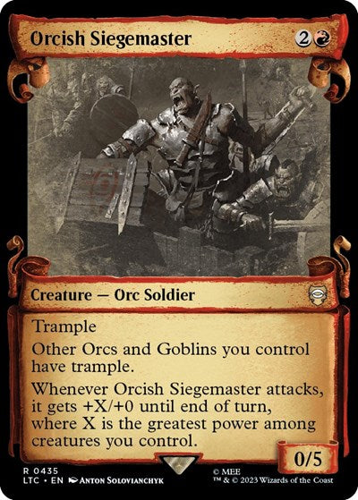 Orcish Siegemaster (Showcase Scrolls) (Commander: The Lord of the Rings: Tales of Middle-earth) Light Play Foil