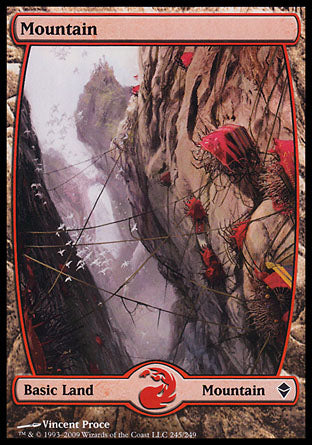 Mountain (245) (Zendikar) Medium Play Foil
