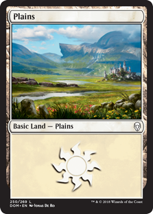 Plains (250) (Dominaria) Medium Play