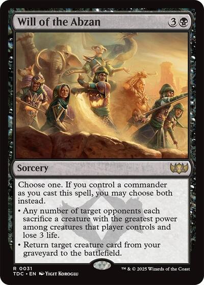 Will of the Abzan (Commander: Tarkir: Dragonstorm) Light Play