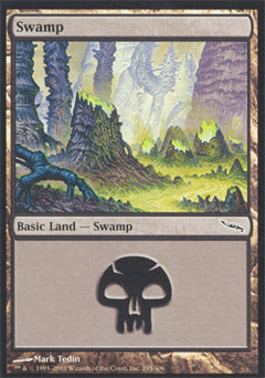 Swamp (295) (Mirrodin) Medium Play Foil