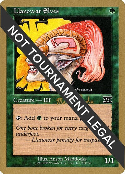 Llanowar Elves - 1999 Matt Linde (6ED) (World Championship Decks) Medium Play