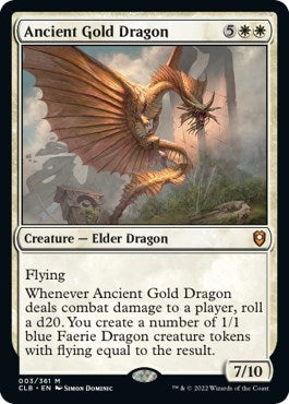 Ancient Gold Dragon (Commander Legends: Battle for Baldur's Gate) Light Play Foil