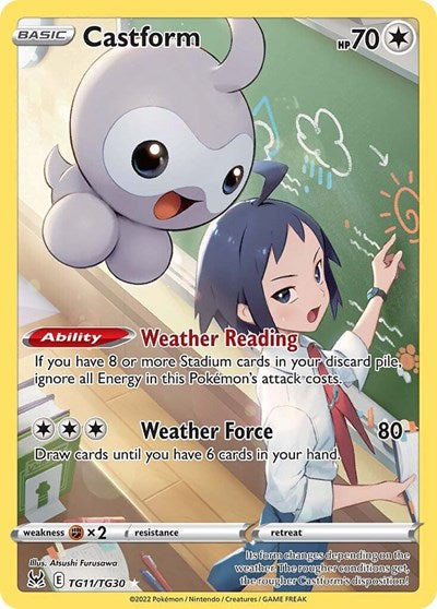 Castform (SWSH11: Lost Origin Trainer Gallery) Near Mint Holofoil