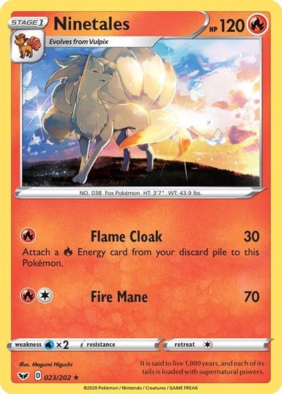Ninetales (SWSH01: Sword & Shield Base Set) Near Mint Reverse Holofoil