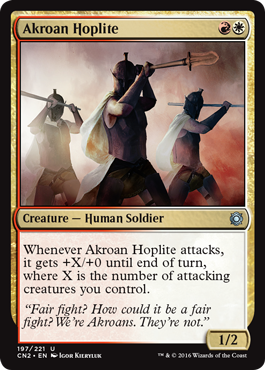 Akroan Hoplite (Conspiracy: Take the Crown) Light Play Foil