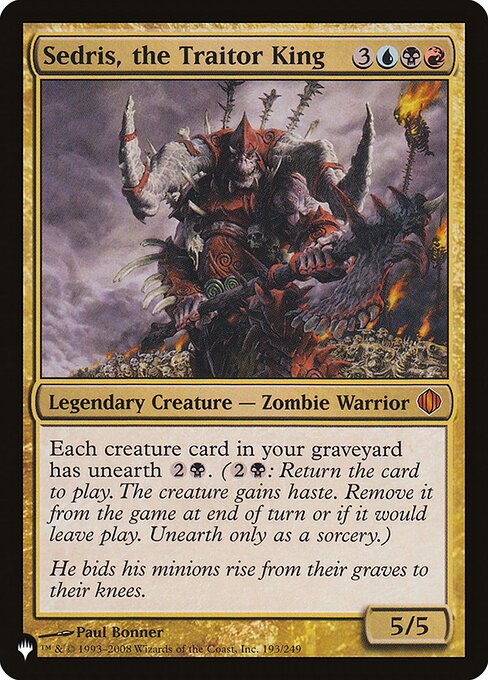 Sedris, the Traitor King (The List) Near Mint