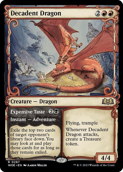 Decadent Dragon (Showcase) (Wilds of Eldraine) Near Mint