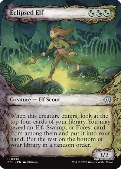 Eclipsed Elf (Showcase) (Lorwyn Eclipsed) Light Play Foil