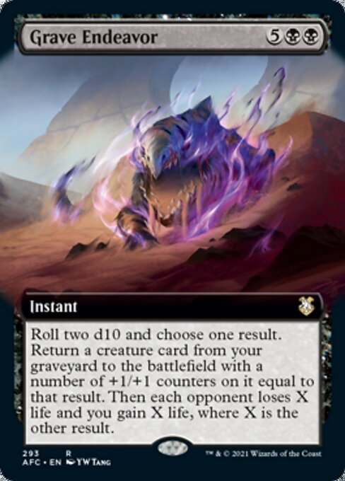 Grave Endeavor (Extended Art) (Commander 2021 Forgotten Realms) Light Play